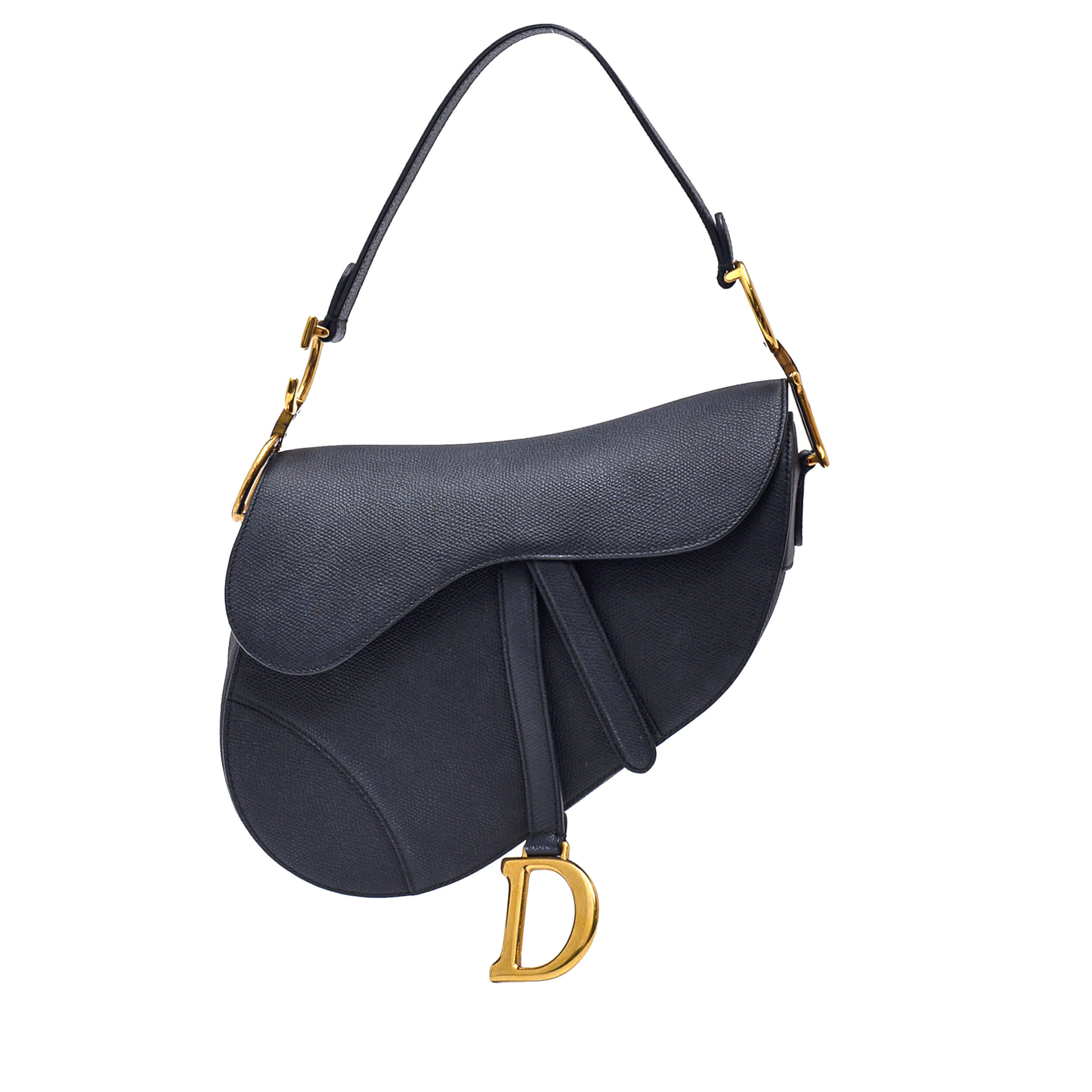 Christian Dior - Black Calfskin Leather Saddle Bag 